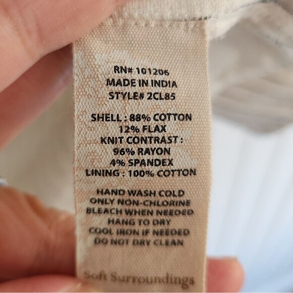 SOFT SURROUNDINGS Pippa Striped Cream Blazer Light Academia Minimalist Large - Picture 8 of 8